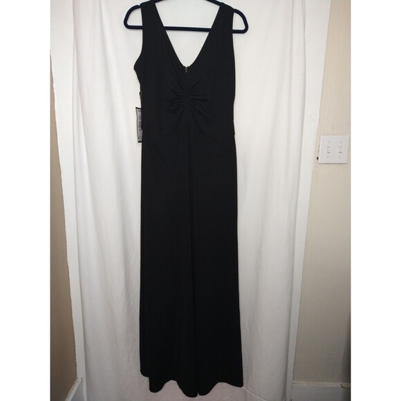 NWT Emerald Sundance Macy's Black Dress JUNIOR Girl XL long side slit padded bra - Picture 9 of 16